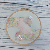 Pigs might fly. Flying Pig hoop art