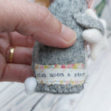 Felt hare ornament- Wish upon a star. FREE UK POSTAGE - BoxRoomBazaar