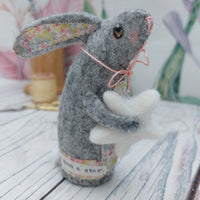 Felt hare ornament- Wish upon a star.  FREE  UK POSTAGE