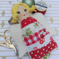 Handmade Angel Decoration. Whimsical Fabric Angels.