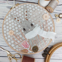 Felt rabbit hoop art