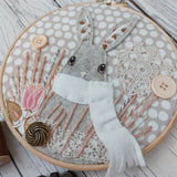 Felt rabbit hoop art