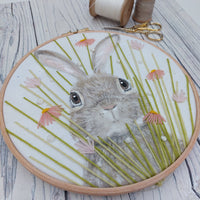 Painted rabbit hoop art.