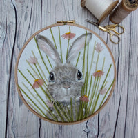 Painted rabbit hoop art.