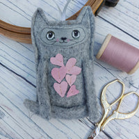 Love Cat- felt cat decoration.