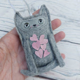 Love Cat- felt cat decoration.