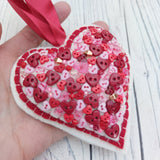 Button covered felt heart - BoxRoomBazaar