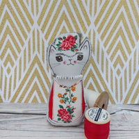 Frida Meowlo - fun, fabric cat ornament