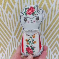 Frida Meowlo - fun, fabric cat ornament