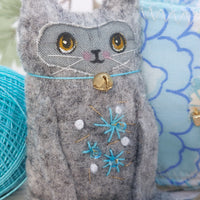 Grey Felt Kitty Ornament