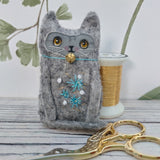 Grey Felt Kitty Ornament