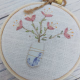 Mini embroidered floral hoop