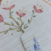 Mini embroidered floral hoop