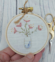 Mini embroidered floral hoop