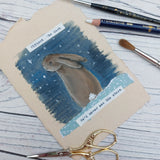 Star gazing hare - hare painting. Free UK postage.