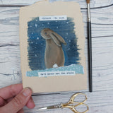 Star gazing hare - hare painting. Free UK postage.