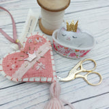 Fit for a Princess gift duo. Princess cat and love heart decoration