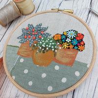 Flowerpots textile art