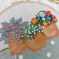 Flowerpots textile art