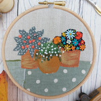 Flowerpots textile art