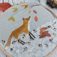 Autumn fox hoop art