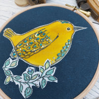 Colourful bird hoop art