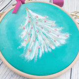 Christmas tree hoop art