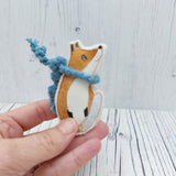 Miniature Fabric Fox Ornament