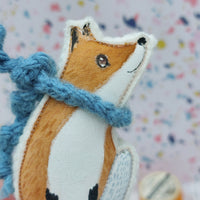 Miniature Fabric Fox Ornament