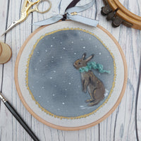 Snowy rabbit hoop art