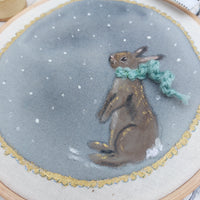 Snowy rabbit hoop art