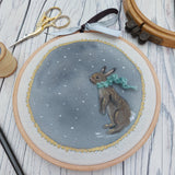 Snowy rabbit hoop art