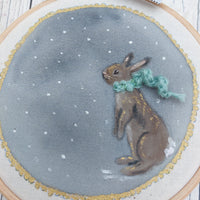 Snowy rabbit hoop art