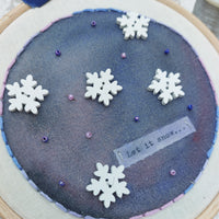 Let it snow hoop art - festive decor