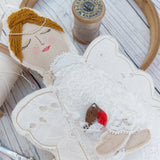 Angel with a robin. Handmade decoration.