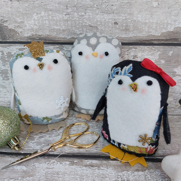 Cute fabric penguin ornament