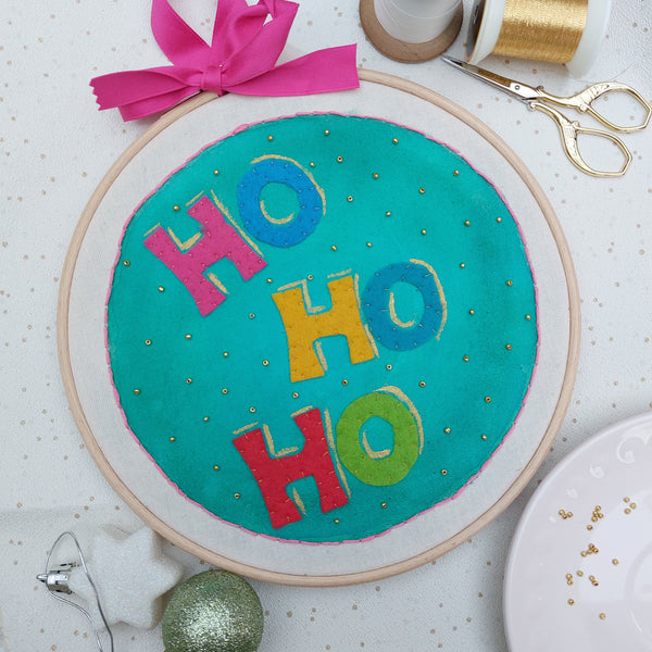 Ho Ho Ho - Vibrant Christmas Hoop Art