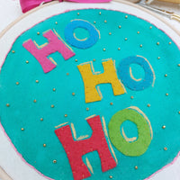 Ho Ho Ho - Vibrant Christmas Hoop Art