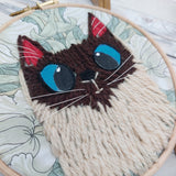 Criss-eyed cat art - fun cat wall decor