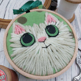 Woolly cat hoop art