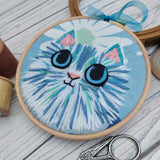 Blue cat wall art