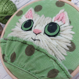 Wool cat art - textile cat wall decor