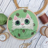 Wool cat art - textile cat wall decor