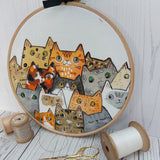 Cats, cats,  cats - all the cats hoop art