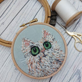 Woolly cats hoop art - fun, feline decor