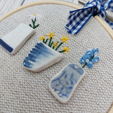 Trio of vases. Mini embroidery hoop art