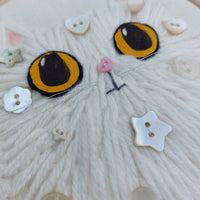 Wool cat art - textile cat wall decor