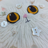 Wool cat art - textile cat wall decor