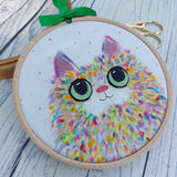 Rainbow Kitty hoop art