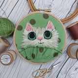 Wool cat art - textile cat wall decor